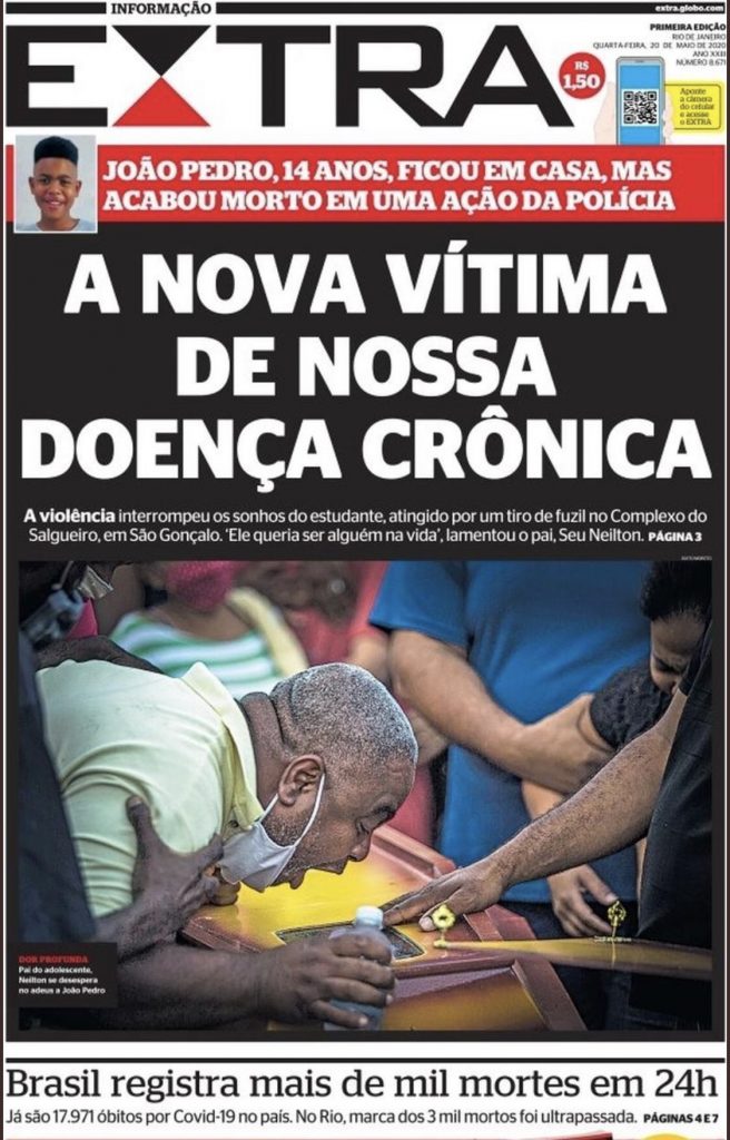 Capa dos jornais de hoje Brasil entra para o grupo com mais de mil