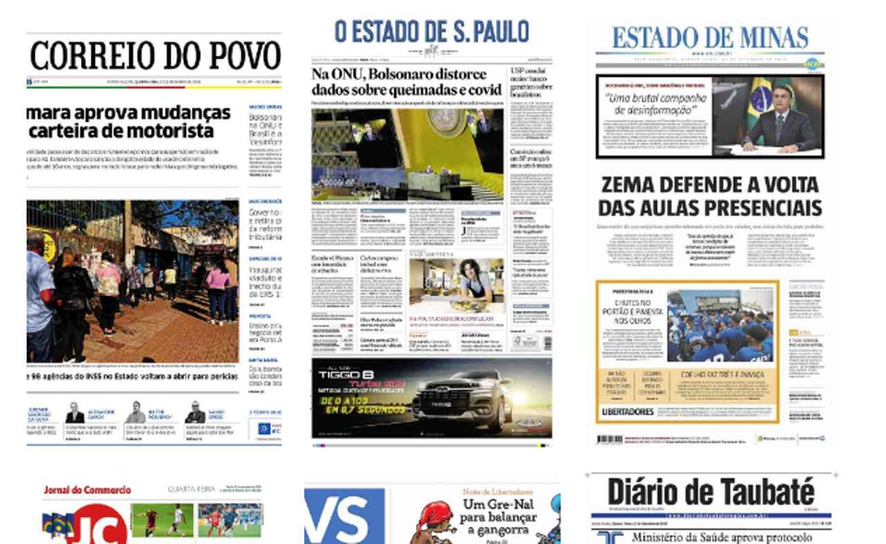 Capa dos jornais